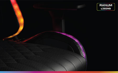 Leuchtender LED Gaming-Stuhl in schwarz