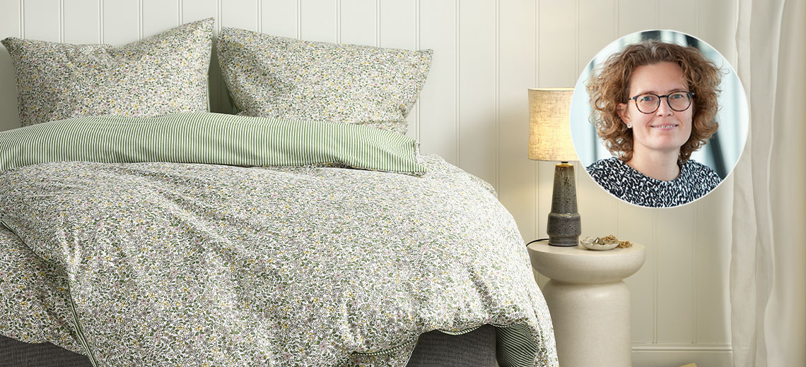 Bettwäsche aus Baumwolle in Grün mit einem Bildausschnitt von Berit, Category Buyer