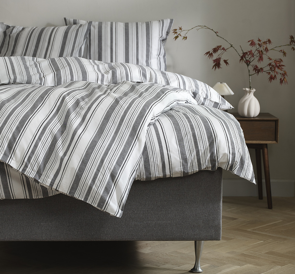 IDA-Bettwäsche besteht zu 100 % aus OEKO-TEX® STANDARD 100, Better Cotton zertifizierter Baumwolle Gestreifter Bettbezug