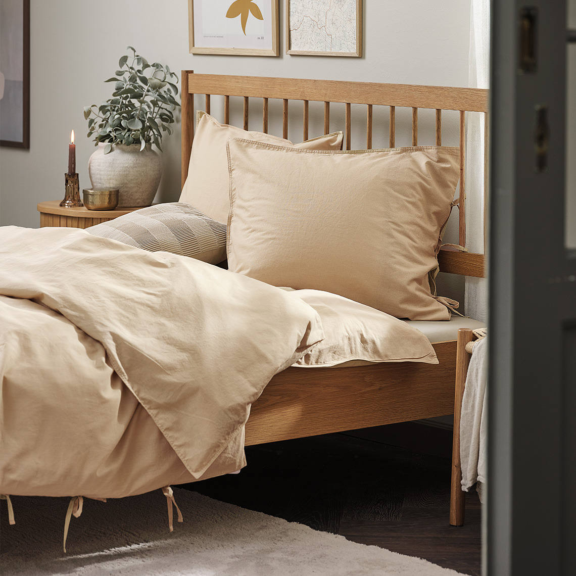 Washed Cotton Bettwäsche SELMA in blassem Khaki Washed Cotton Bettwäsche in blassem Khaki