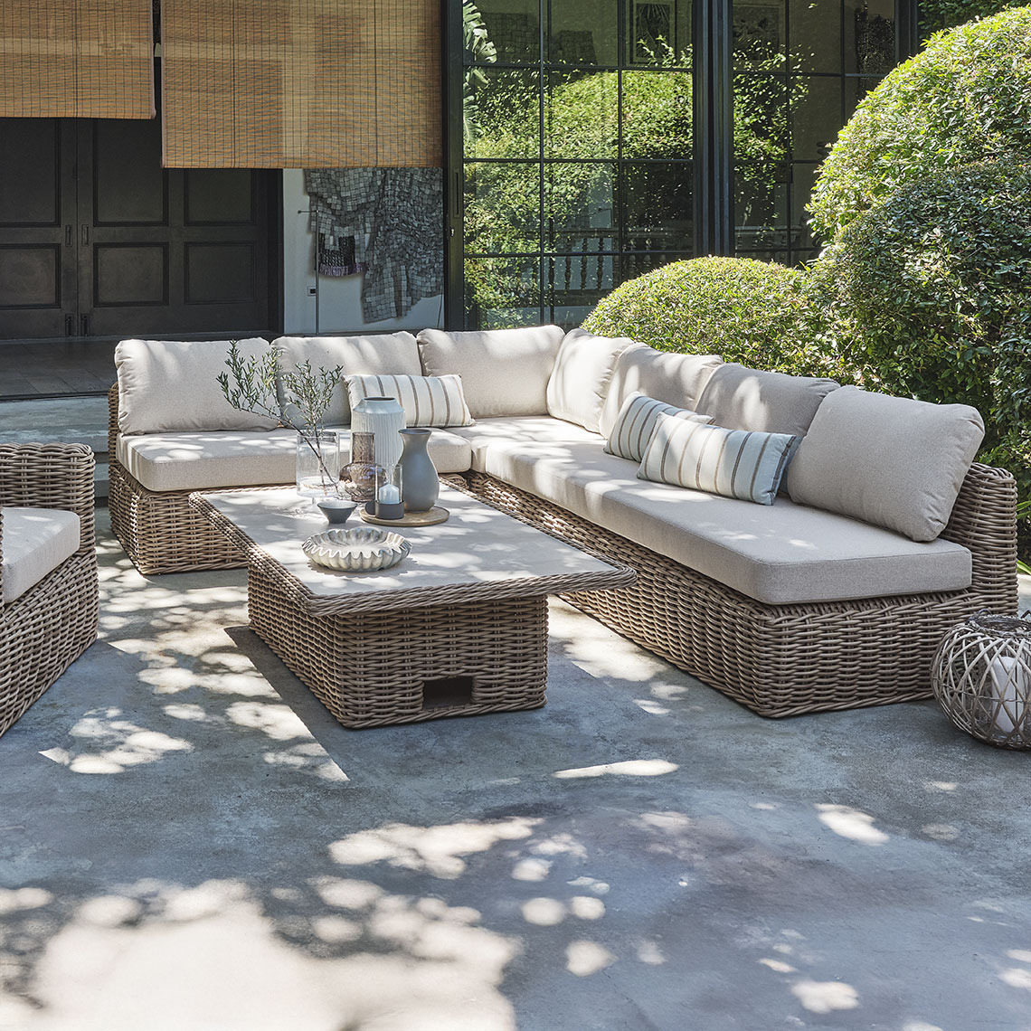 Schnelltrocknendes Lounge-Set aus Polyrattan