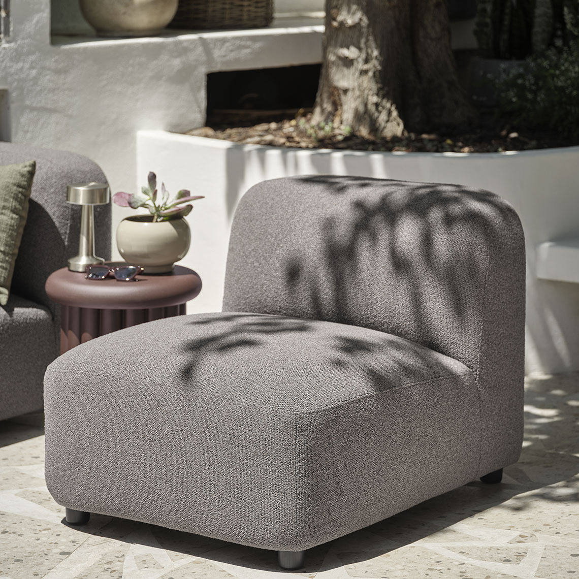 Lounge-Modul in Grau mit weicher Polsterung