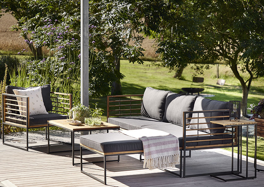 3-sitzer Gartensofa mit Chaiselongue 