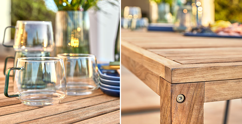 Gartentisch aus recyceltem Holz
